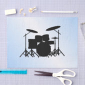 Drums Music Design Blau Seidenpapier (Handwerk)