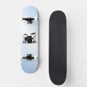 Drums Music Design Blau Skateboard (Vorderseite)