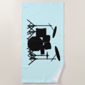 Drums Music Design Blau Strandtuch (Vorderseite)