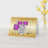 Drums Personalisiert Nephew Geburtstag Karte (Gelbe Blume)