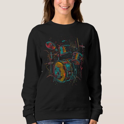 Drums Pop Drummer Design Sweatshirt (Vorderseite)