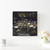 Drums Power Quadratische Wanduhr (Zuhause)