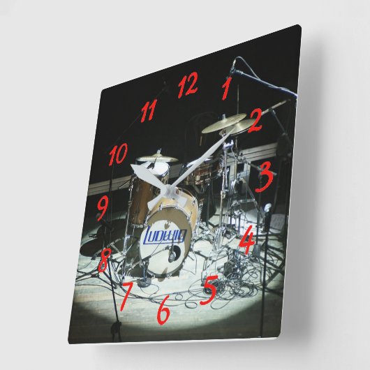 Drums Quadratische Wanduhr (Winkel)