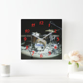 Drums Quadratische Wanduhr (Zuhause)