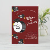 Drums Schlagzeug Music Musician Abschluss Einladung (Stehend Vorderseite)