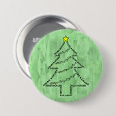 Drums Text Christmas Tree Button (Vorne & Hinten)