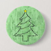Drums Text Christmas Tree Button (Vorderseite)