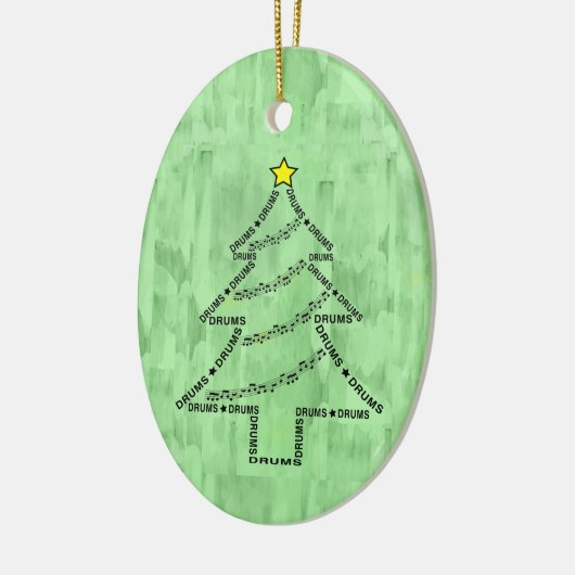 Drums Text Christmas Tree Keramik Ornament (Links)