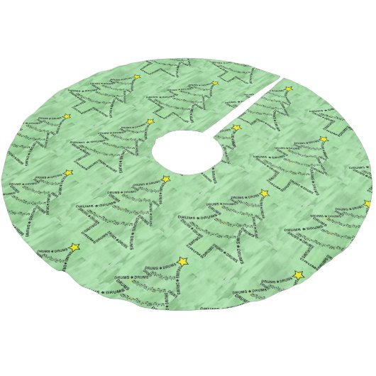 Drums Text Christmas Tree Polyester Weihnachtsbaumdecke (Schrägansicht)