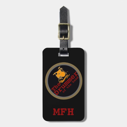 Drums ~ Traveler Drummer Gepäckanhänger (Vorderseite vertikal)