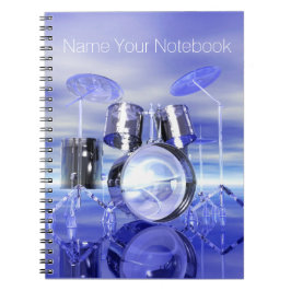 Drumset auf dem Strand-Musik-Notizbuch Notizblock