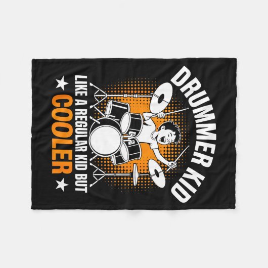 Drumset Drums Lover Percussionist Drummer Kid Drum Fleecedecke (Vorderseite (Horizontal))