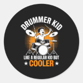 Drumset Drums Lover Percussionist Drummer Kid Drum Runder Aufkleber (Vorderseite)