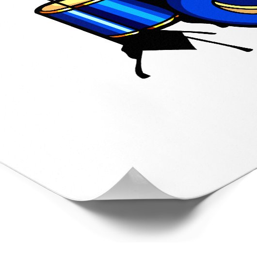 Drumset Graphic Blue Versions Trap Set Image Poster (Ecke)