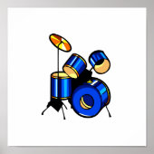 Drumset Graphic Blue Versions Trap Set Image Poster (Vorne)