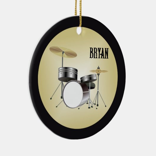 Drumset Personalisierte Weihnachtsfeier Keramikornament (Rechts)