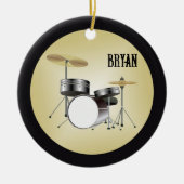 Drumset Personalisierte Weihnachtsfeier Keramikornament (Vorne)