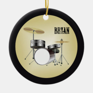 Drumset Personalisierte Weihnachtsfeier Keramikornament