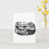 Drumset Schwarz-Weiß-Fotodesign Karte (Gelbe Blume)