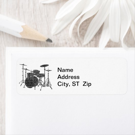 Drumset Shaped Word Art Black Text (Insitu)