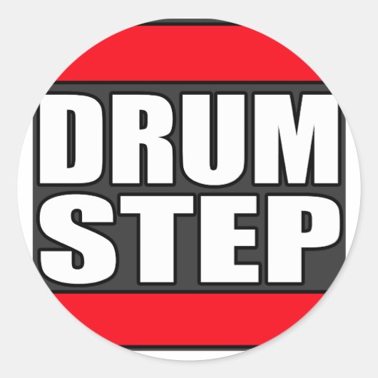 DRUMSTEP Drum and Bass and Dubstep Runder Aufkleber (Vorderseite)