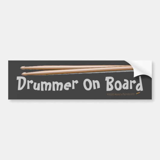 Drumsticks-Schlagzeuger-an Bord Autoaufkleber (Vorne)