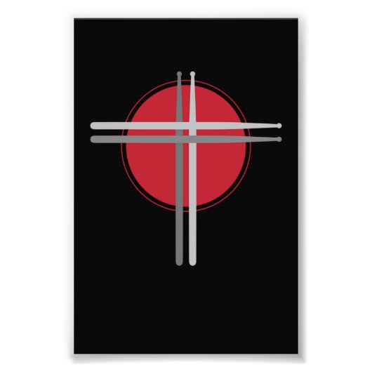 Drumsticks überqueren Trommler Fotodruck (Vorne)