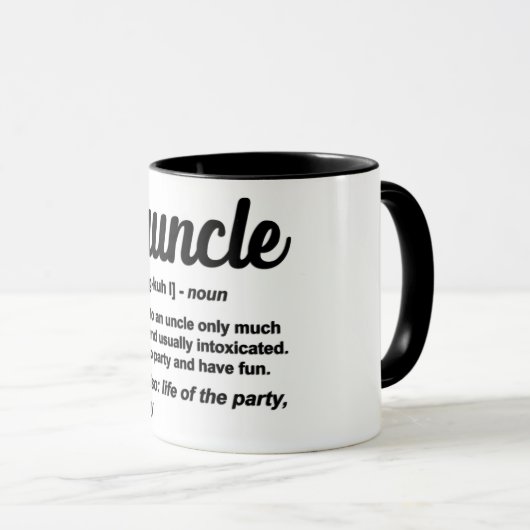 Druncel/Onkel-Definition Tasse (VorderseiteRechts)