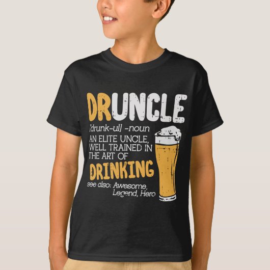 Druncle Dictionary Funny Drink Elite Onkel Birt T-Shirt (Vorderseite)