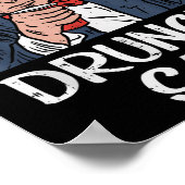 Druncle Sam Funny Uncle Sam Beer 4. Juli Party Poster (Ecke)