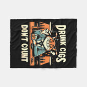 Drunk Cigs Don't Count Funny Cigarette Humor Smoki Fleecedecke (Vorderseite (Horizontal))