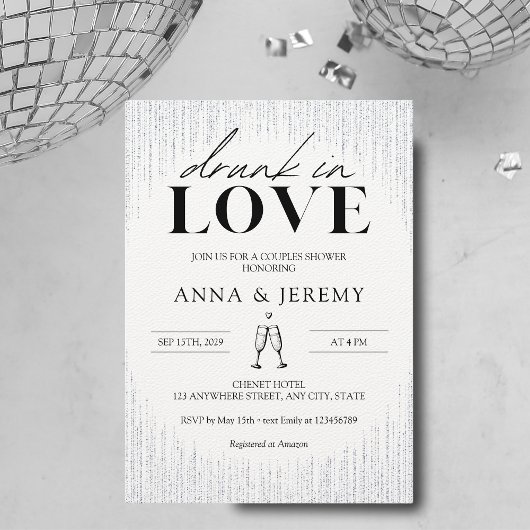 Drunk in Love Couples Wedding Shower Invitation Einladung
