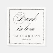 Drunk in Love Script Floral Wedding Custom Serviette (Vorderseite)
