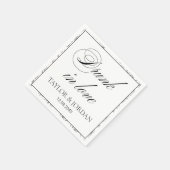 Drunk in Love Script Floral Wedding Custom Serviette (Ecke)