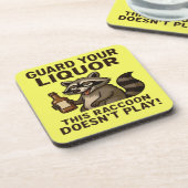 Drunk Raccoon Getränkeuntersetzer (Linke Seite)