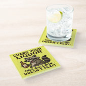 Drunk Raccoon Glasuntersetzer (Schrägansicht)