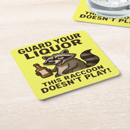 Drunk Raccoon Rechteckiger Pappuntersetzer (angewinkelt)