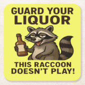 Drunk Raccoon Rechteckiger Pappuntersetzer (Vorderseite)