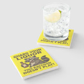 Drunk Raccoon Stone Coaster Steinuntersetzer (Seitenansicht)