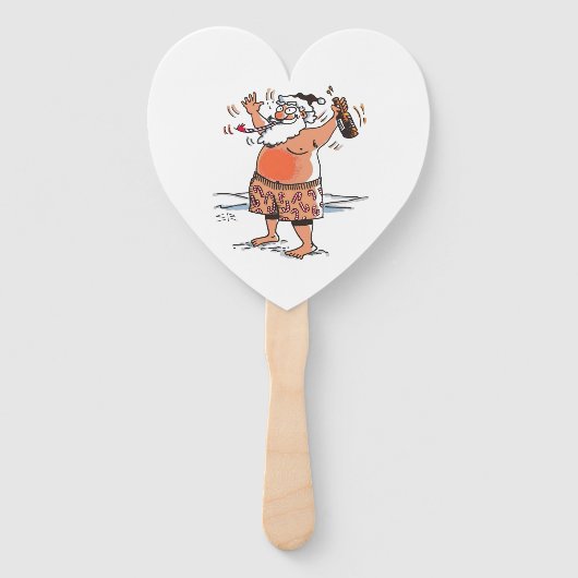 Drunk Santa heart hand fans Fächer (Vorderseite)