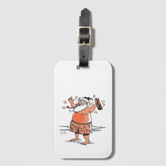 Drunk Santa luggage tag Gepäckanhänger (Vorderseite Vertikal)