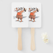 Drunk Santa rectangle hand fans Fächer (Vorne und Hinten)