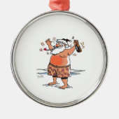 Drunk Santa round premium ornament (Vorne)