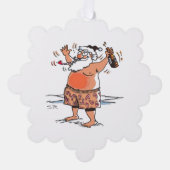 Drunk Santa snowflake paper ornament Karte (Vorderseite)