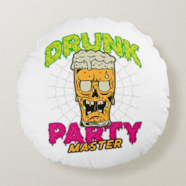 Drunk Zombie Pillow Rundes Kissen