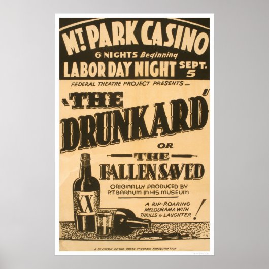 Drunkard Comedy Barnum 1938 WPA Poster (Vorne)