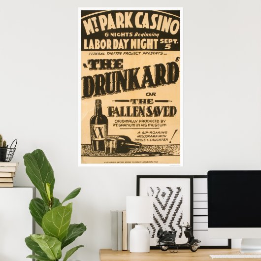 Drunkard Comedy Barnum 1938 WPA Poster (Heimbüro)