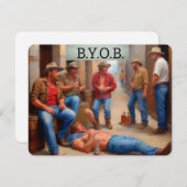Drunken Cowboys BYOB Einladung (Vorne/Hinten)