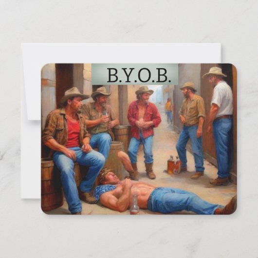 Drunken Cowboys BYOB Einladung (Vorderseite)