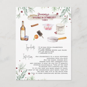 Drunken Cranberry Sauce Rezept   Feiertage Postkarte